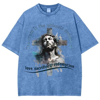 The Cross Is The Ultimate Symbol Snowflake Vintage Washed T-Shirt