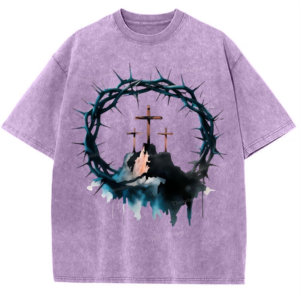 Cross of Thorns Snowflake Vintage Washed T-Shirt