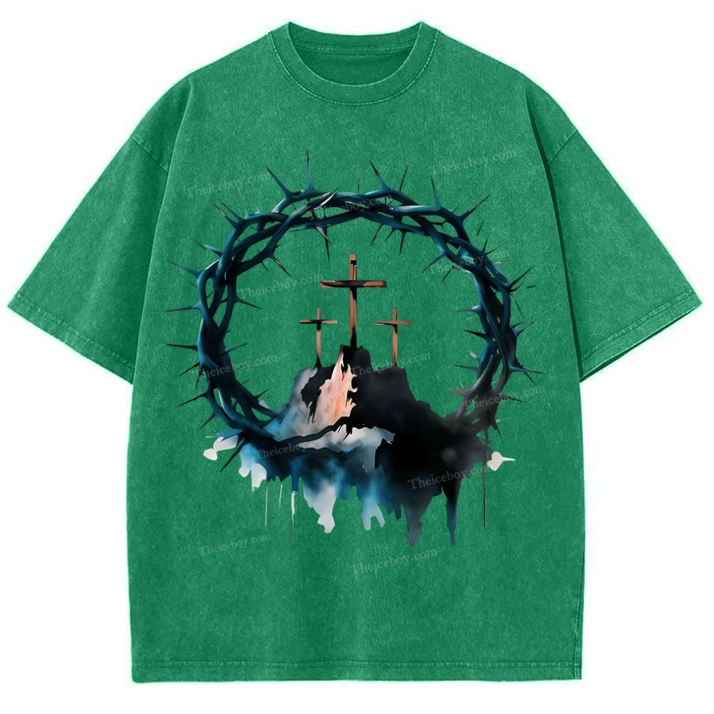Cross of Thorns Snowflake Vintage Washed T-Shirt