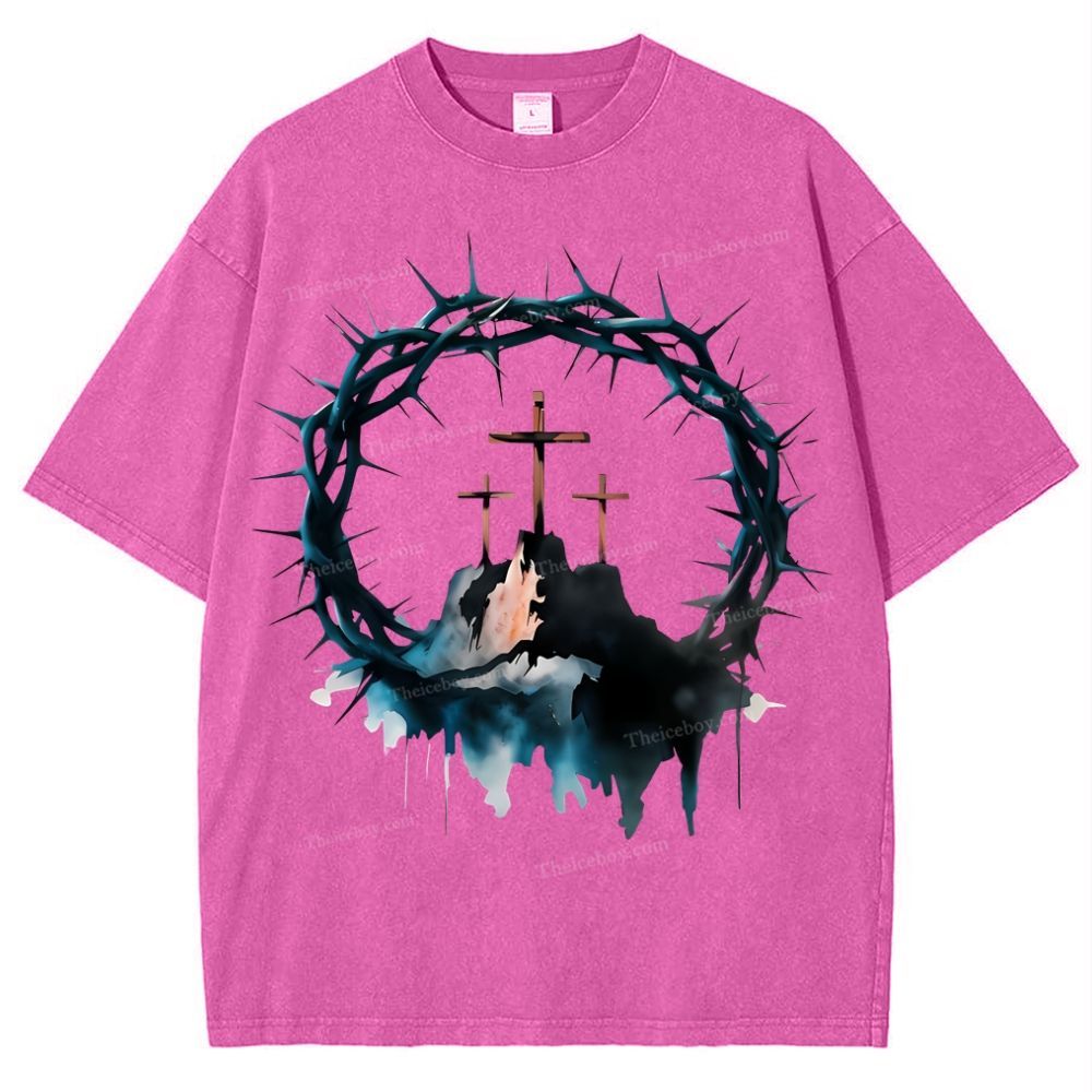 Cross of Thorns Snowflake Vintage Washed T-Shirt