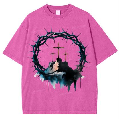 Cross of Thorns Snowflake Vintage Washed T-Shirt