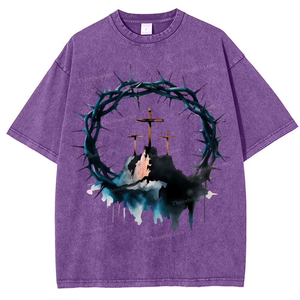 Cross of Thorns Snowflake Vintage Washed T-Shirt
