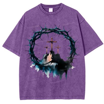 Cross of Thorns Snowflake Vintage Washed T-Shirt