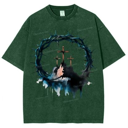 Cross of Thorns Snowflake Vintage Washed T-Shirt