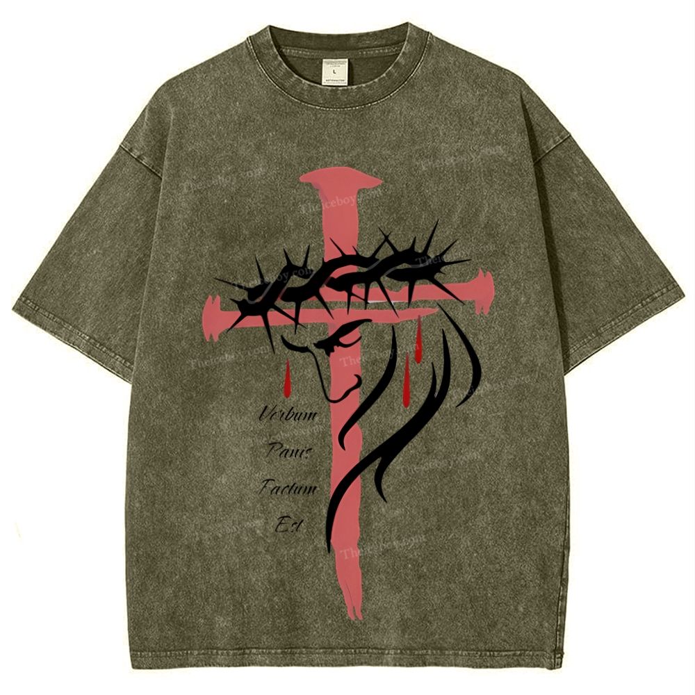 Thorns Cross Snowflake Vintage Washed T-Shirt