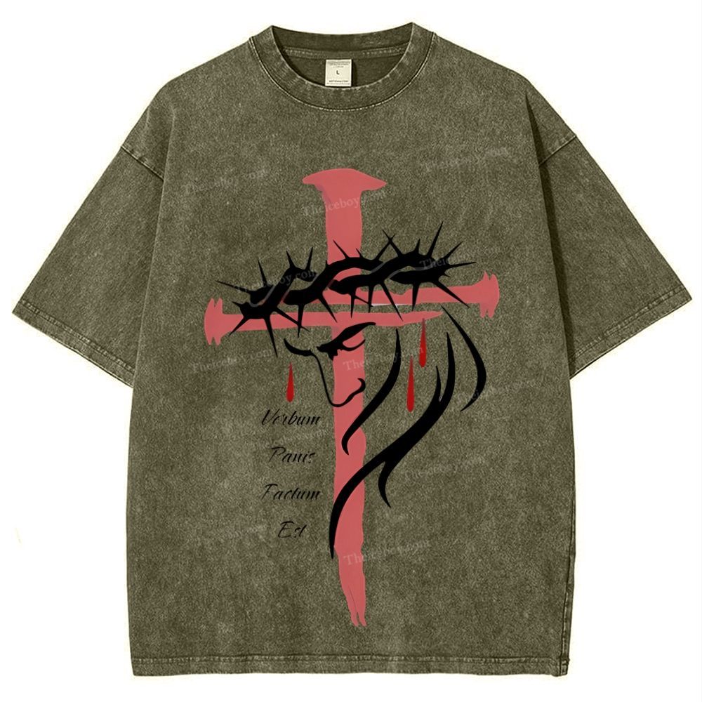 Thorns Cross Snowflake Vintage Washed T-Shirt