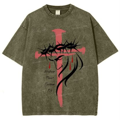 Thorns Cross Snowflake Vintage Washed T-Shirt