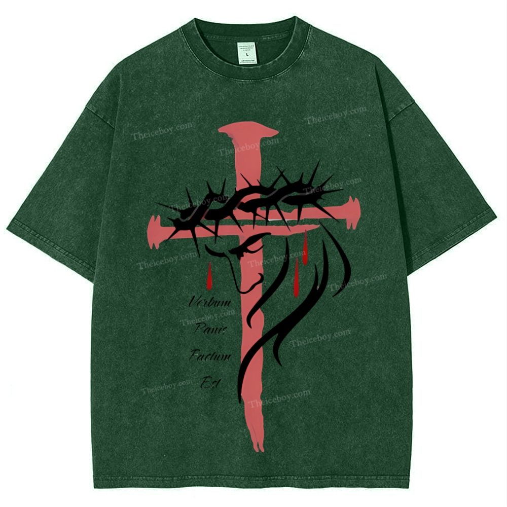 Thorns Cross Snowflake Vintage Washed T-Shirt