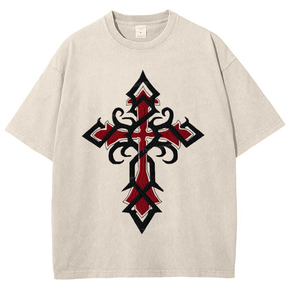 Thorns Cross Snowflake Vintage Washed T-Shirt
