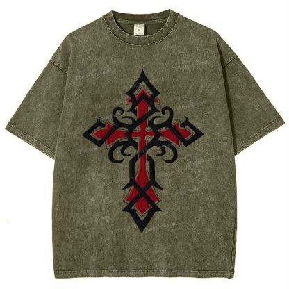 Thorns Cross Snowflake Vintage Washed T-Shirt