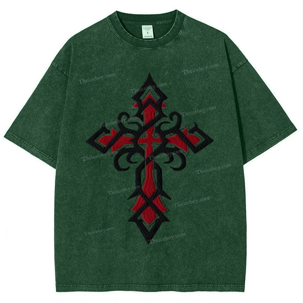 Thorns Cross Snowflake Vintage Washed T-Shirt