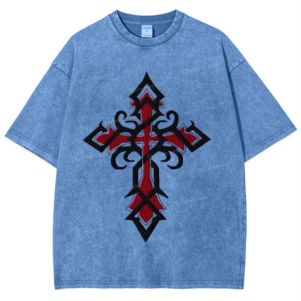 Thorns Cross Snowflake Vintage Washed T-Shirt