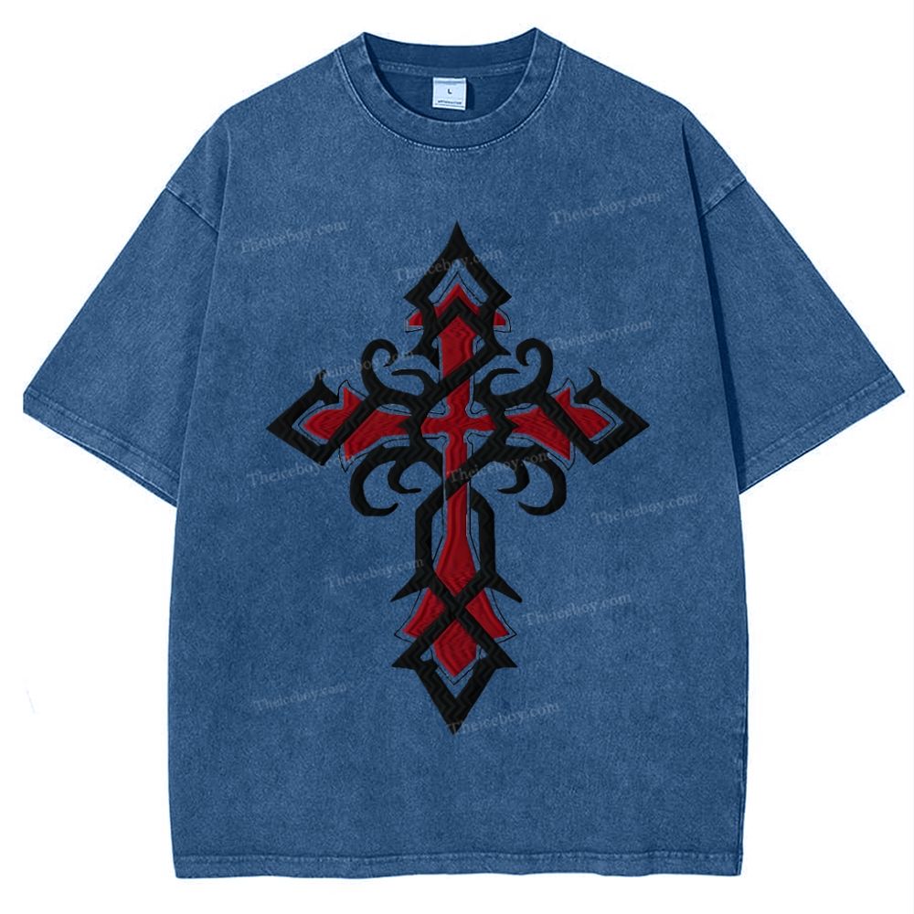 Thorns Cross Snowflake Vintage Washed T-Shirt