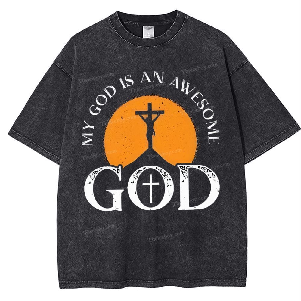 My God Is Always Awesome Me Snowflake Vintage Cotton T-Shirt