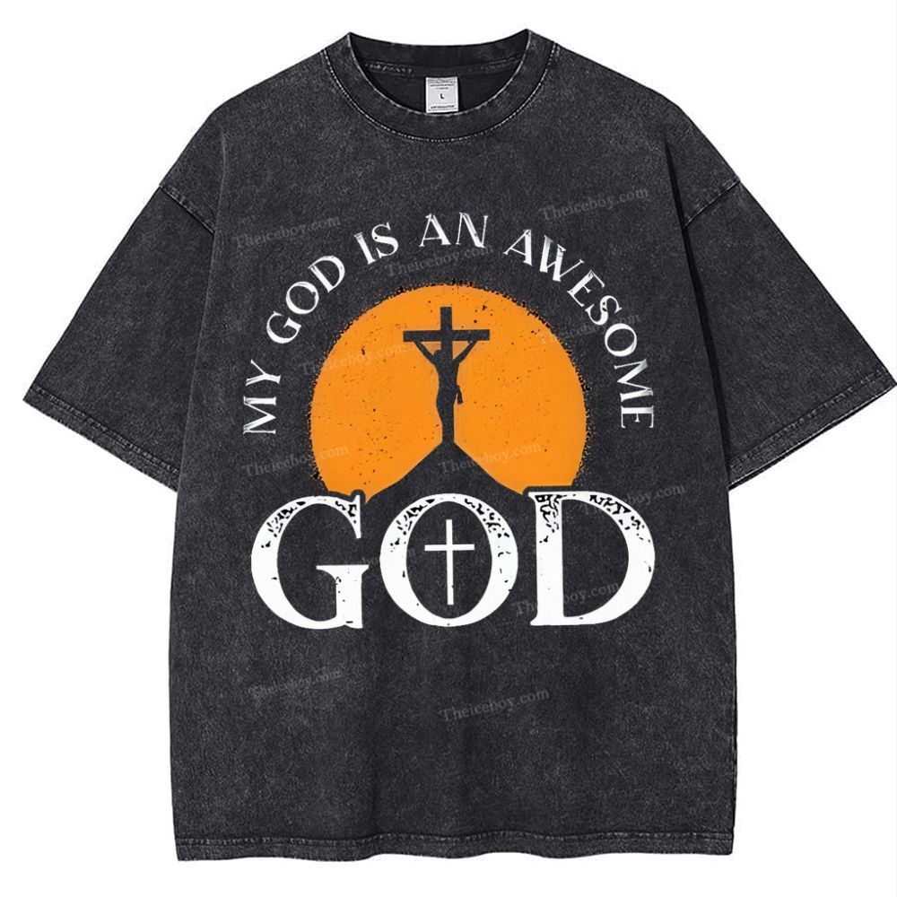 My God Is Always Awesome Me Snowflake Vintage Cotton T-Shirt