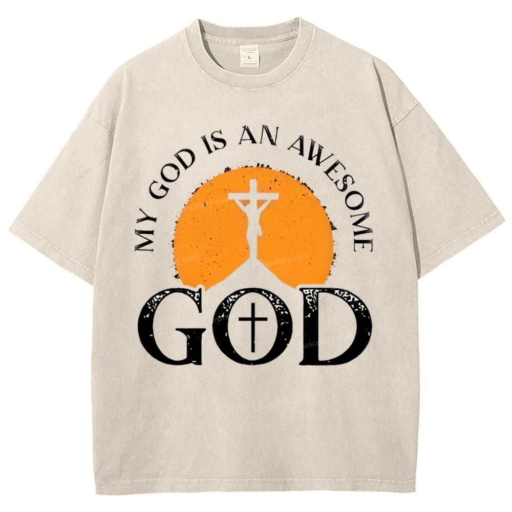 My God Is Always Awesome Me Snowflake Vintage Cotton T-Shirt