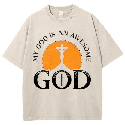 My God Is Always Awesome Me Snowflake Vintage Cotton T-Shirt