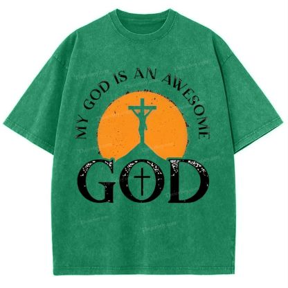 My God Is Always Awesome Me Snowflake Vintage Cotton T-Shirt