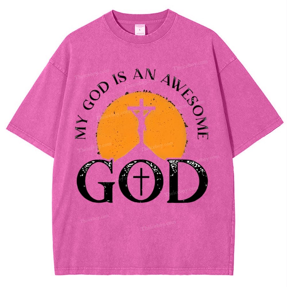 My God Is Always Awesome Me Snowflake Vintage Cotton T-Shirt