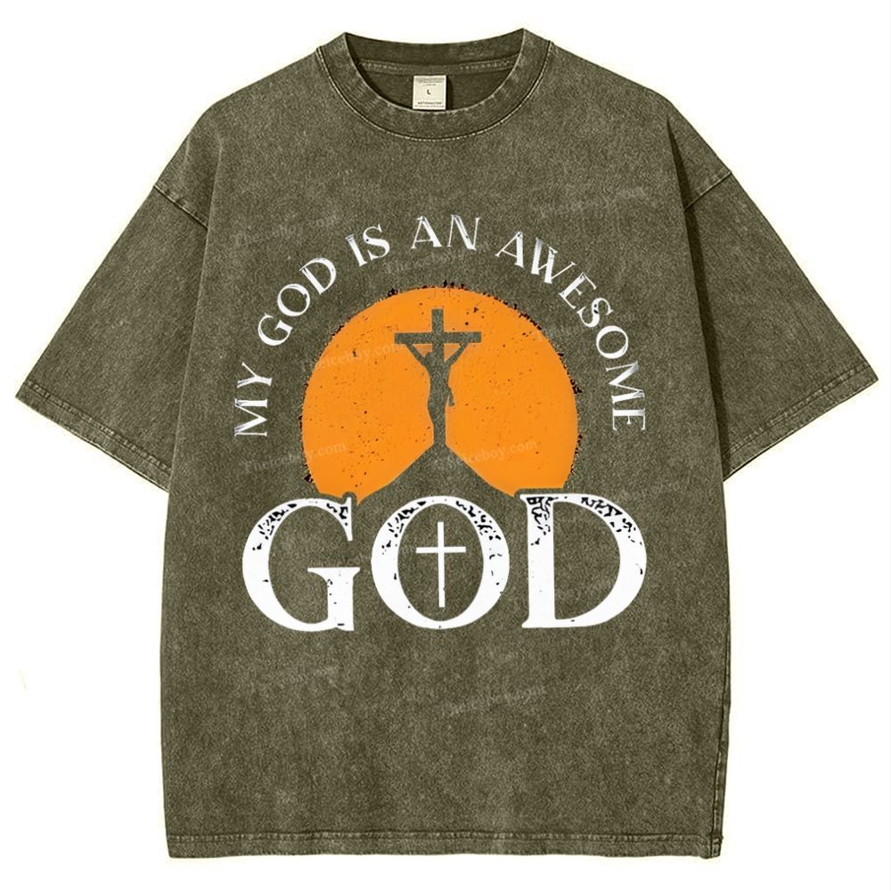 My God Is Always Awesome Me Snowflake Vintage Cotton T-Shirt