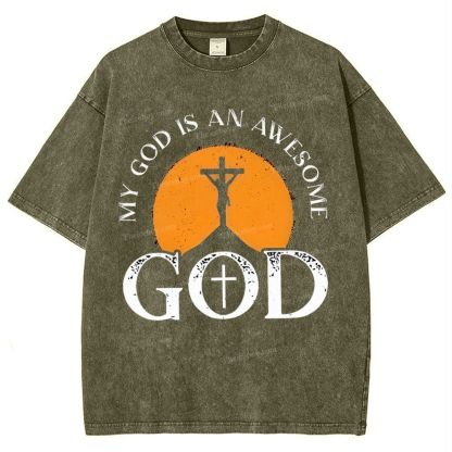 My God Is Always Awesome Me Snowflake Vintage Cotton T-Shirt