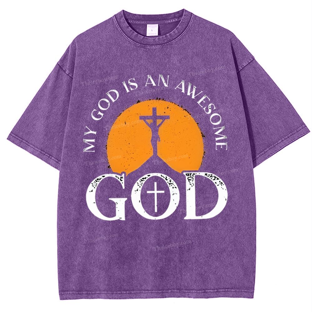 My God Is Always Awesome Me Snowflake Vintage Cotton T-Shirt
