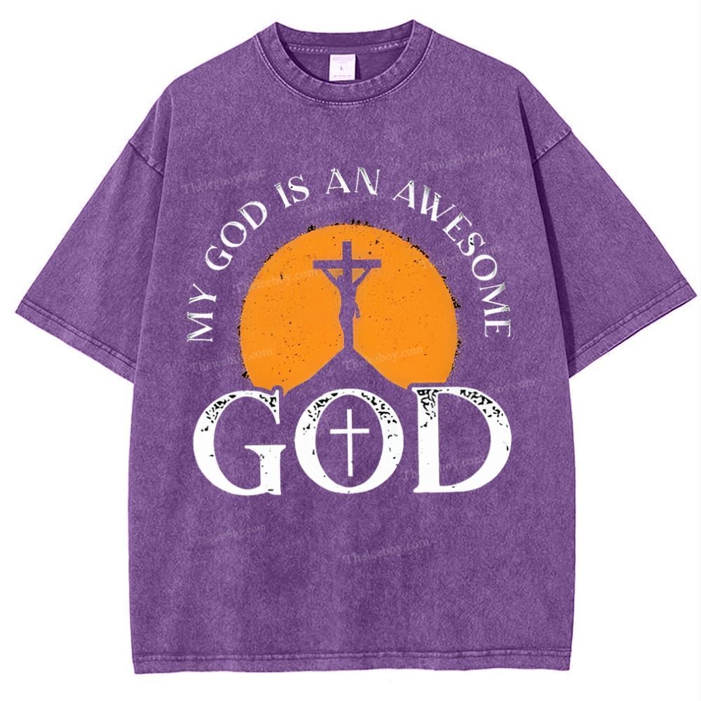 My God Is Always Awesome Me Snowflake Vintage Cotton T-Shirt
