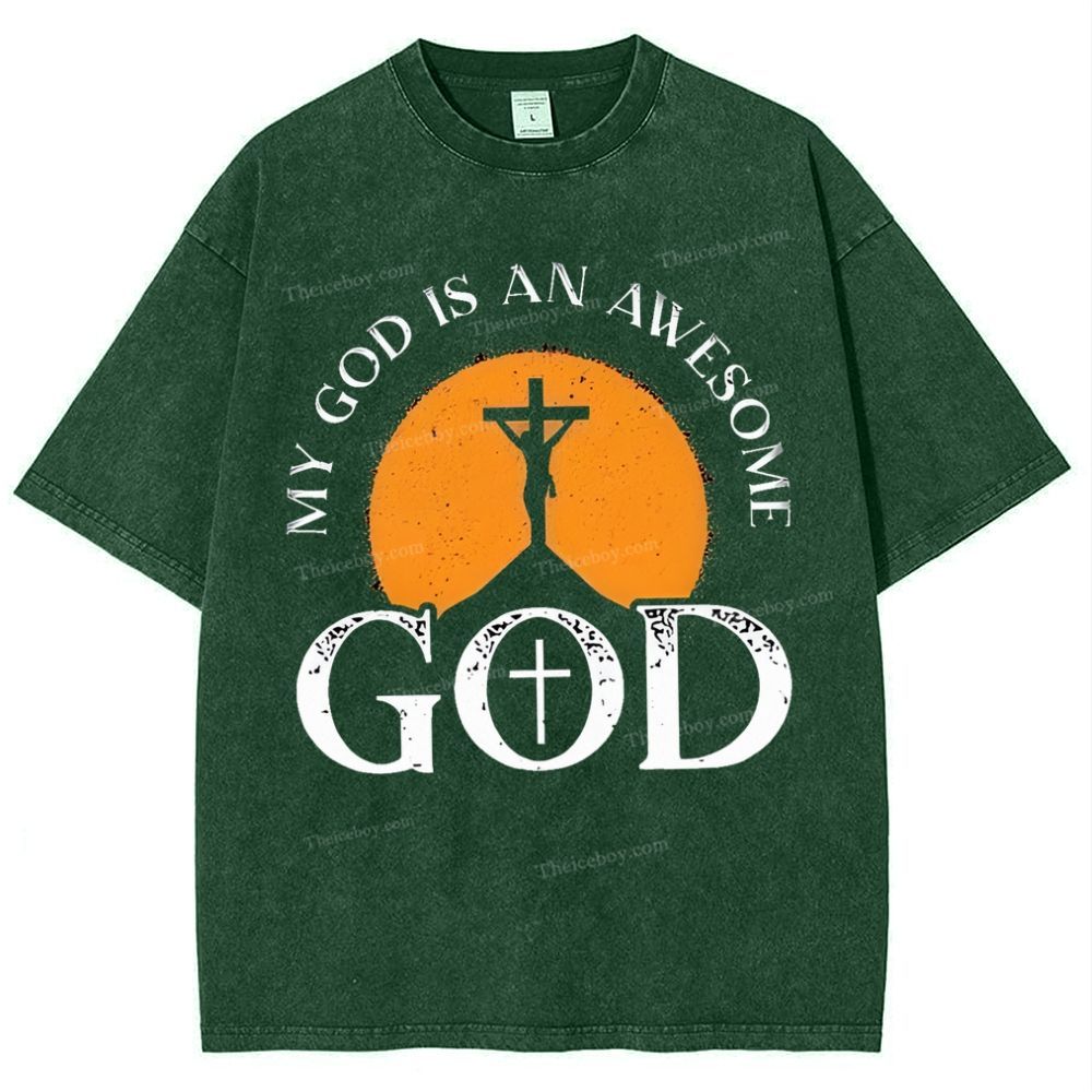 My God Is Always Awesome Me Snowflake Vintage Cotton T-Shirt