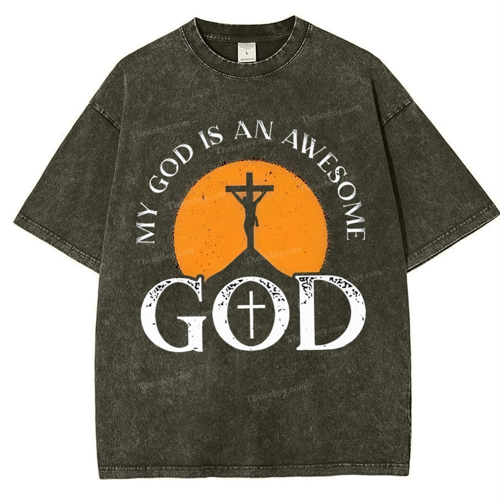 My God Is Always Awesome Me Snowflake Vintage Cotton T-Shirt