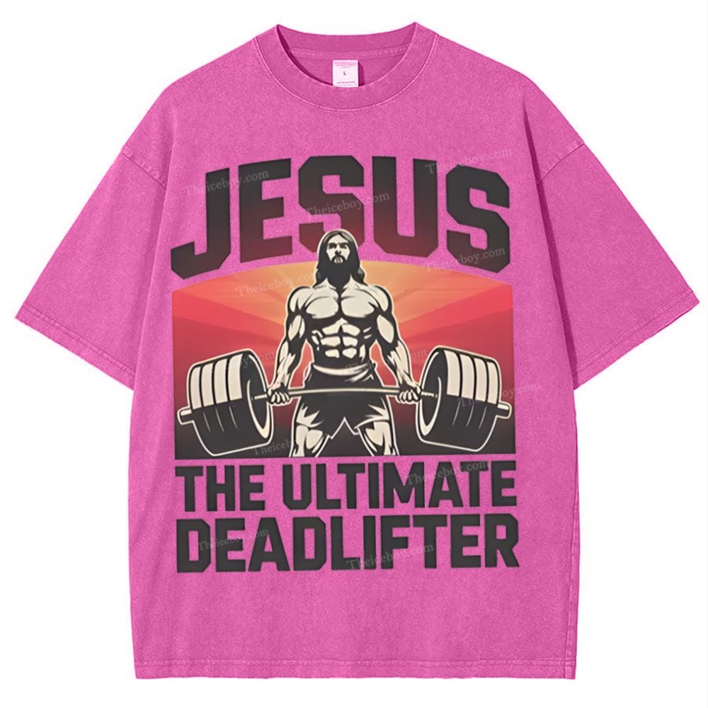 Jesus The Ultimate Deadlifter Snowflake Vintage Washed T-Shirt