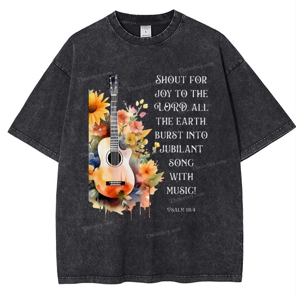 Psalm 98:4 Snowflake Vintage Washed T-Shirt