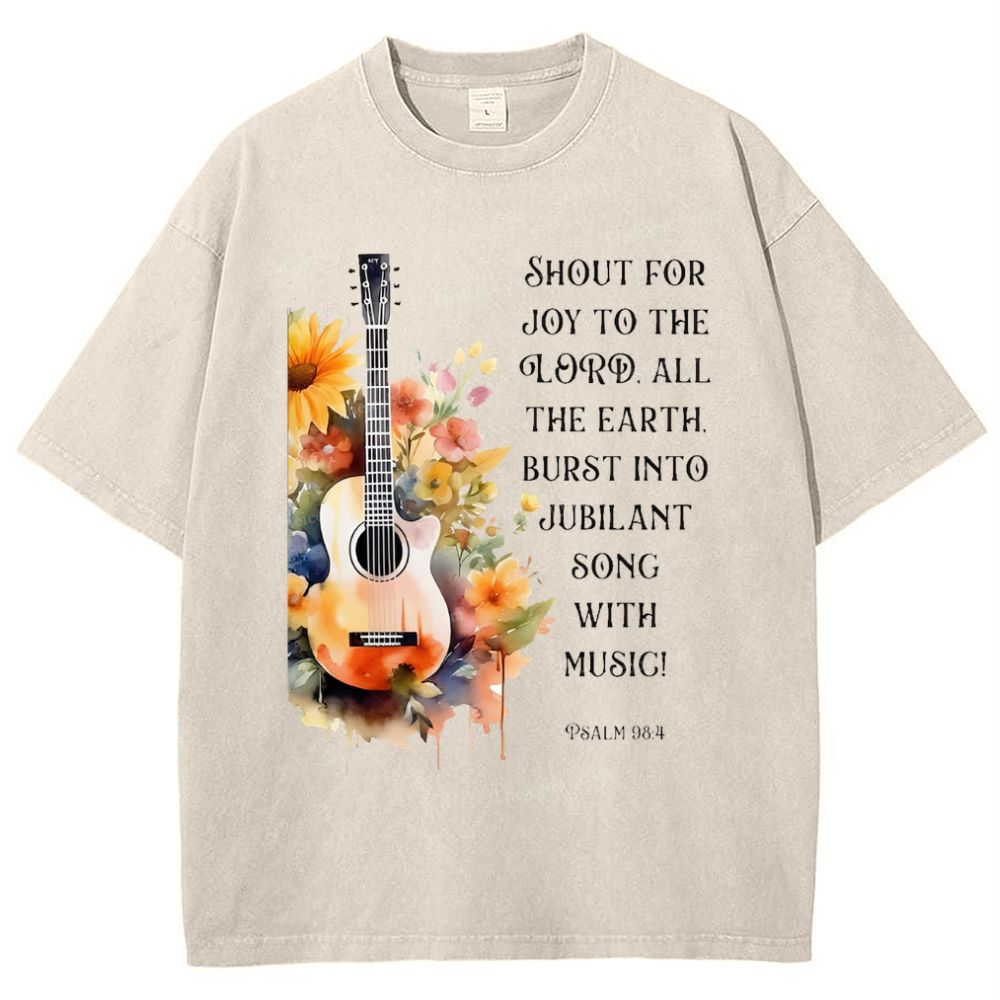Psalm 98:4 Snowflake Vintage Washed T-Shirt