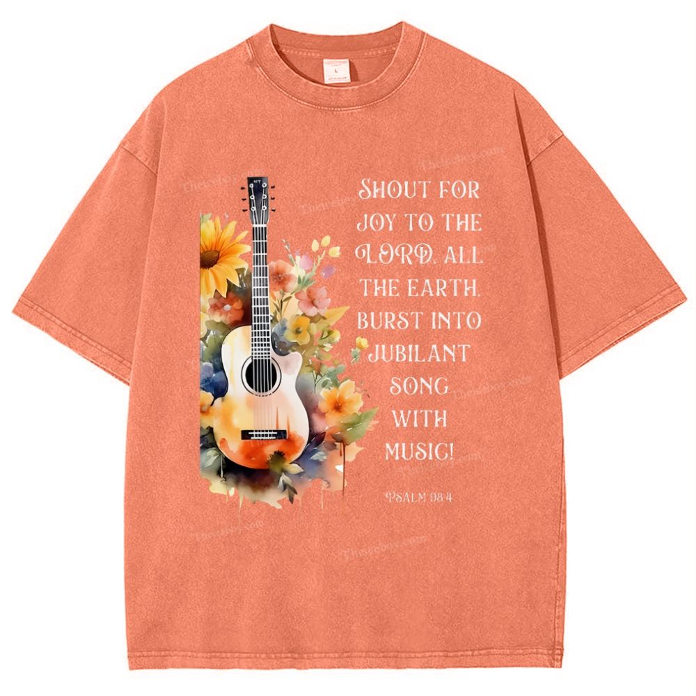 Psalm 98:4 Snowflake Vintage Washed T-Shirt