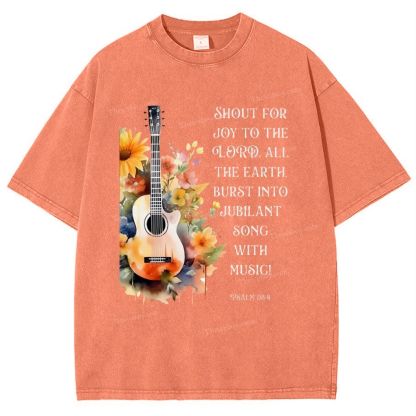 Psalm 98:4 Snowflake Vintage Washed T-Shirt
