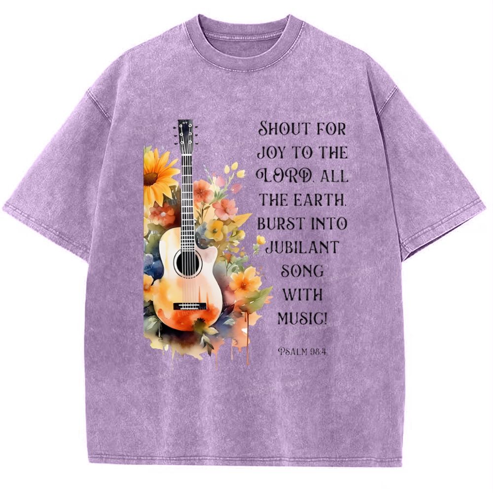 Psalm 98:4 Snowflake Vintage Washed T-Shirt