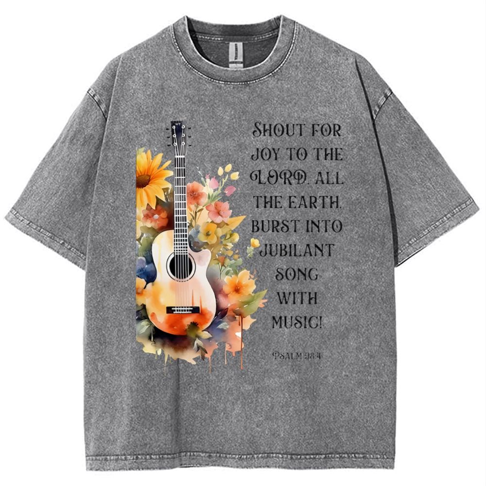Psalm 98:4 Snowflake Vintage Washed T-Shirt