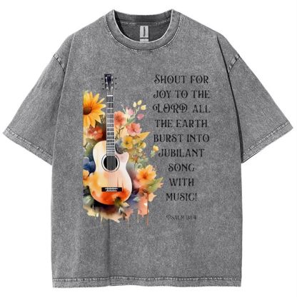 Psalm 98:4 Snowflake Vintage Washed T-Shirt