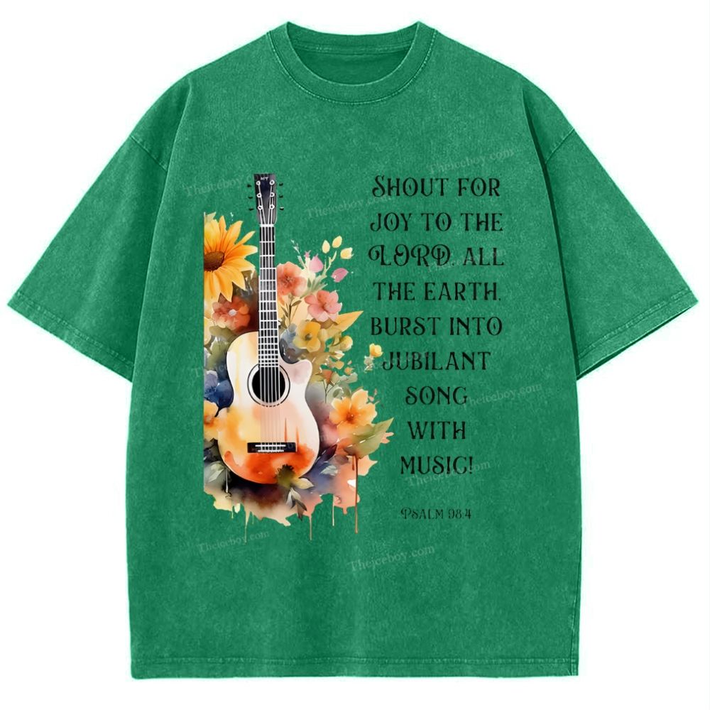 Psalm 98:4 Snowflake Vintage Washed T-Shirt