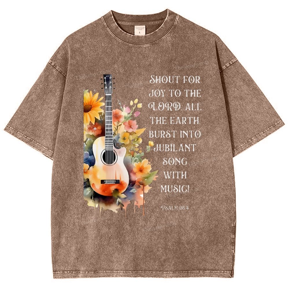 Psalm 98:4 Snowflake Vintage Washed T-Shirt