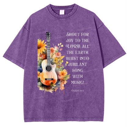 Psalm 98:4 Snowflake Vintage Washed T-Shirt