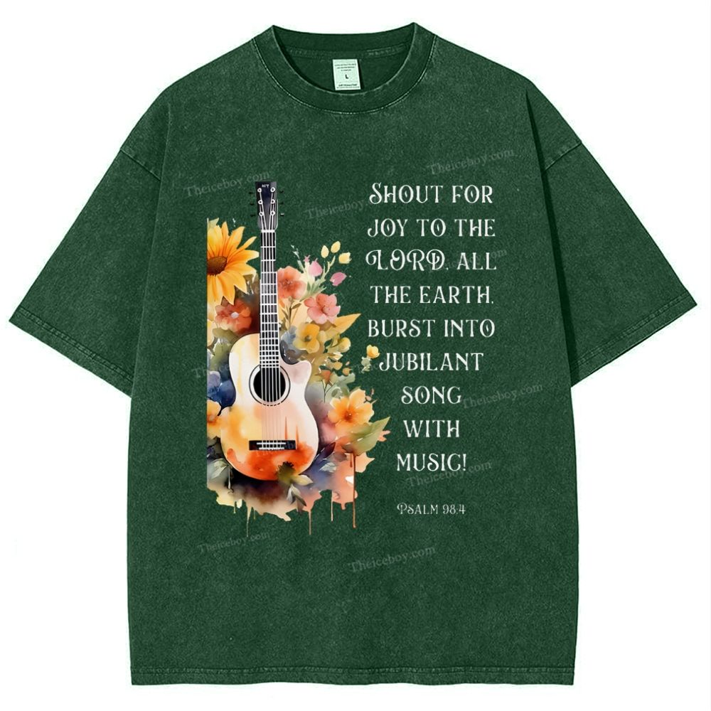 Psalm 98:4 Snowflake Vintage Washed T-Shirt