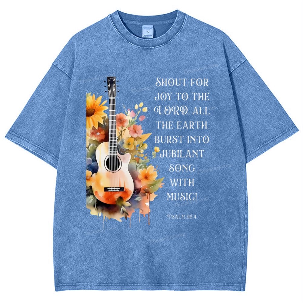 Psalm 98:4 Snowflake Vintage Washed T-Shirt
