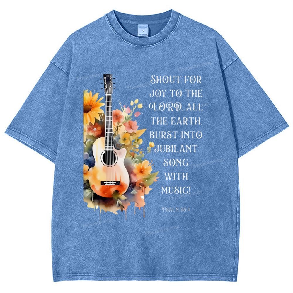 Psalm 98:4 Snowflake Vintage Washed T-Shirt
