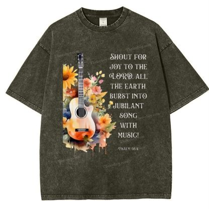 Psalm 98:4 Snowflake Vintage Washed T-Shirt