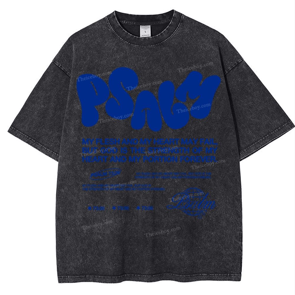 Psalm 73:26 Snowflake Vintage Washed T-Shirt