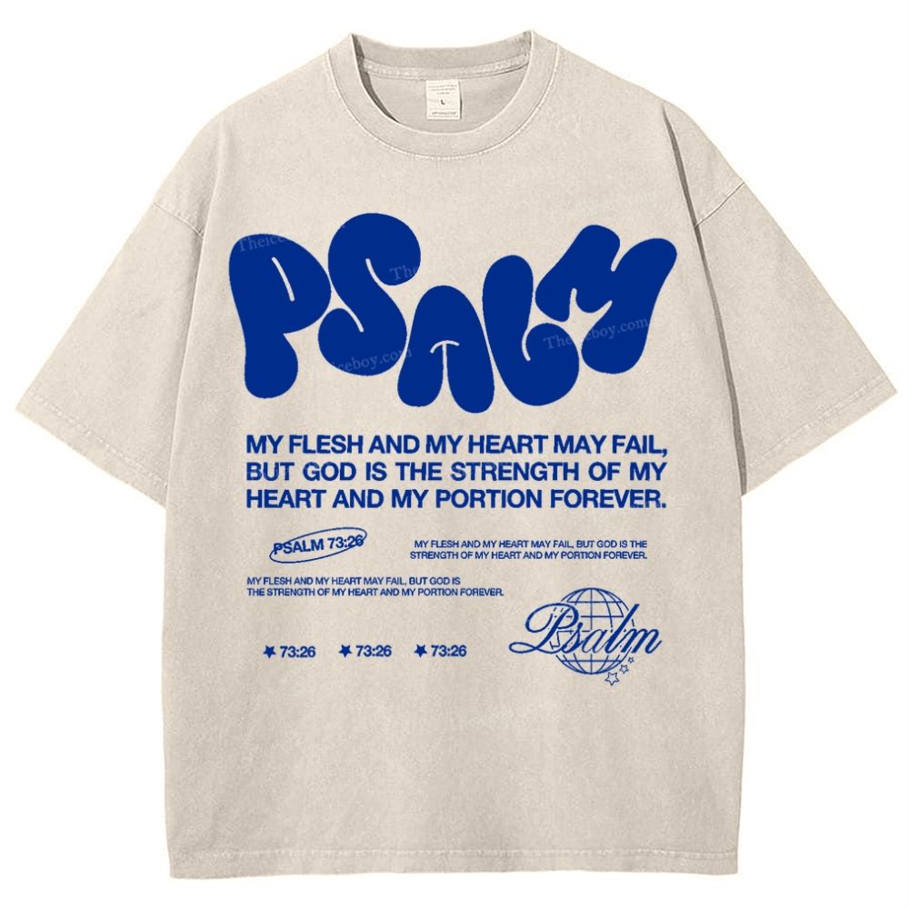 Psalm 73:26 Snowflake Vintage Washed T-Shirt