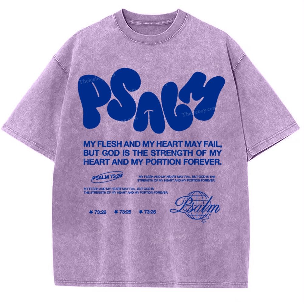 Psalm 73:26 Snowflake Vintage Washed T-Shirt