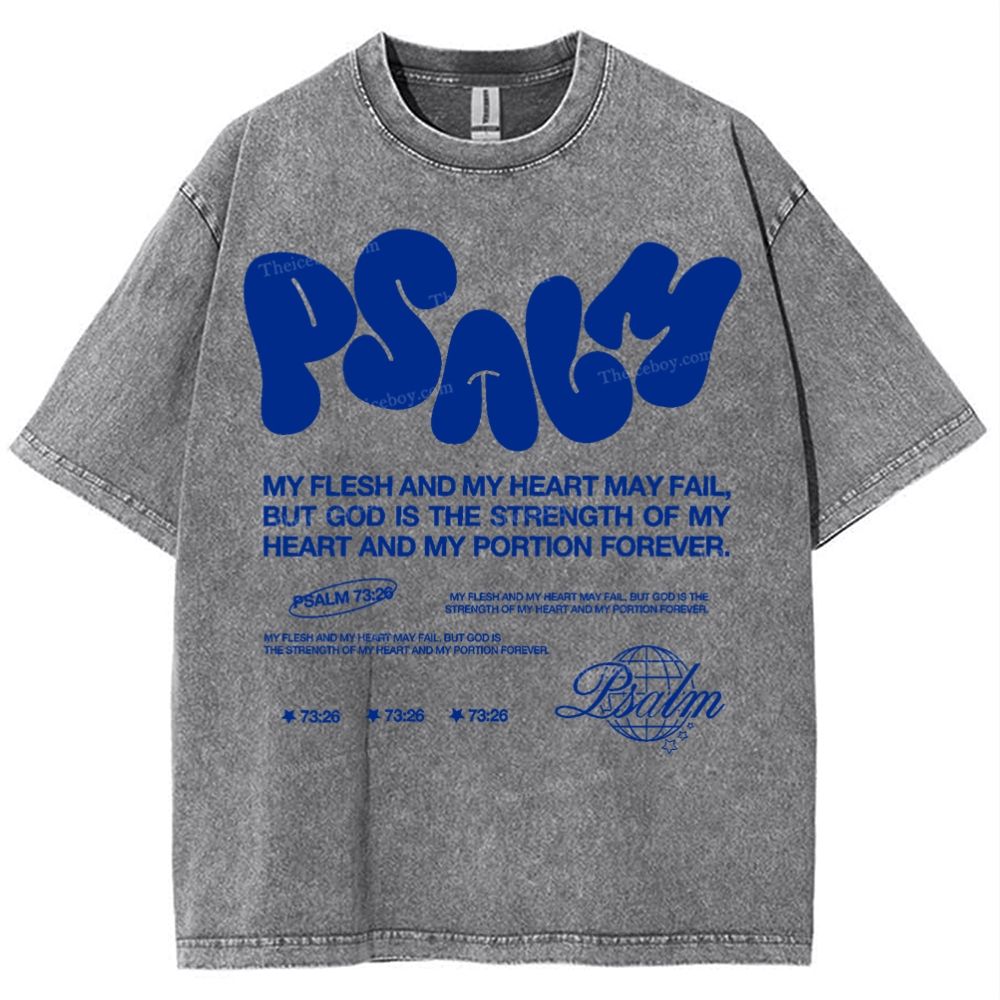 Psalm 73:26 Snowflake Vintage Washed T-Shirt