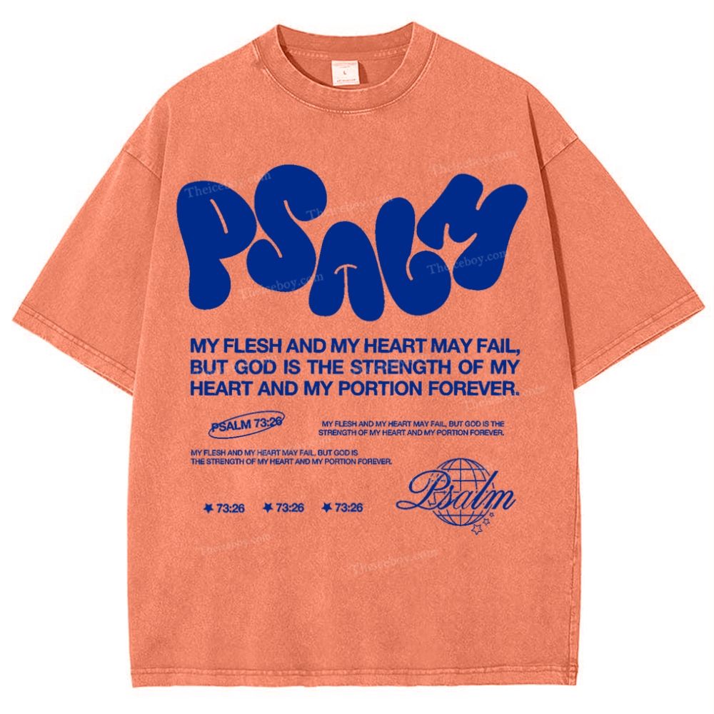 Psalm 73:26 Snowflake Vintage Washed T-Shirt