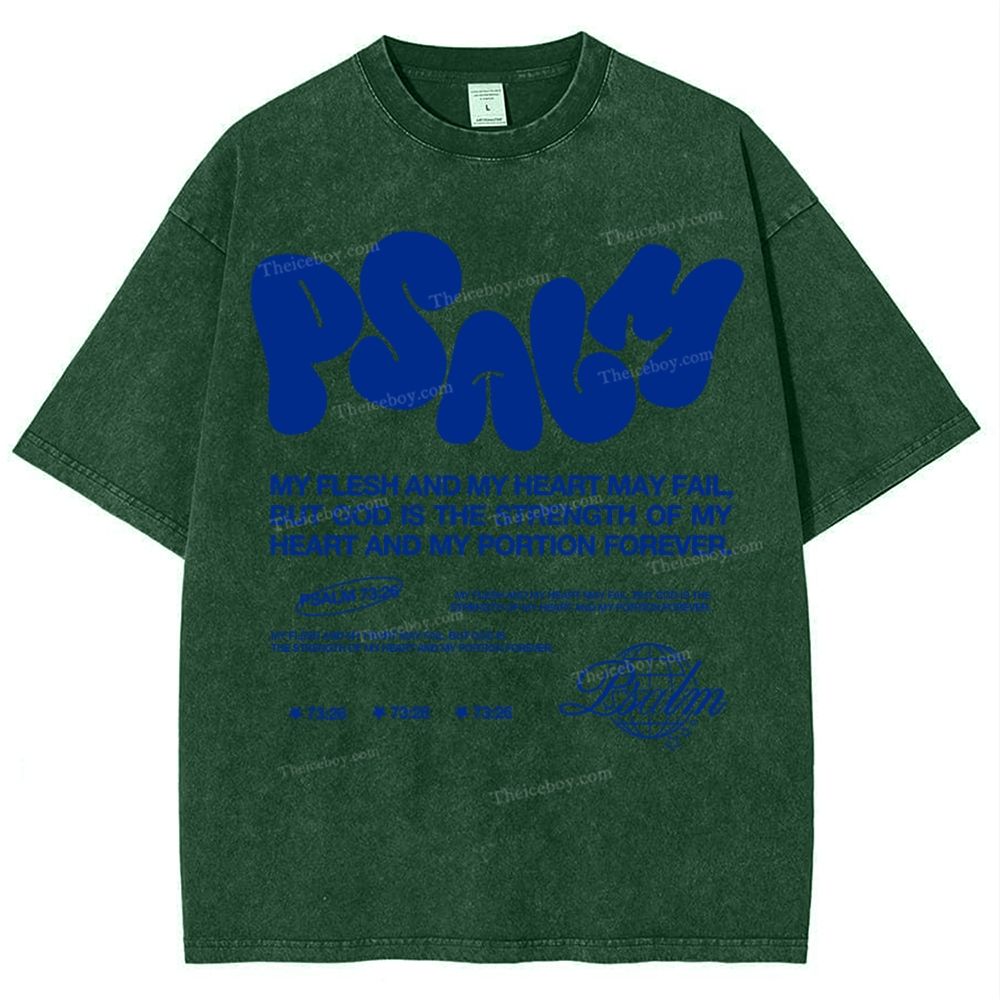 Psalm 73:26 Snowflake Vintage Washed T-Shirt